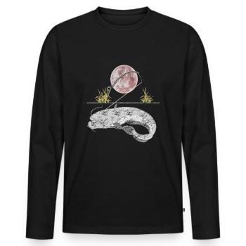 Pêche au poisson-chat - T-shirt manches longues Premium bio Homme - noir - Devant - Nico (187cm)