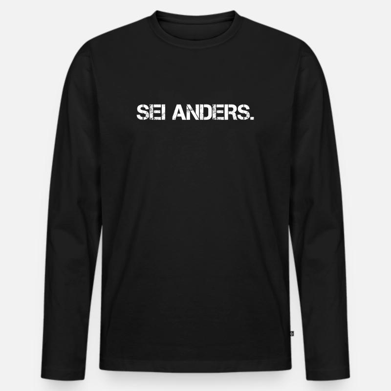 Sei Anders - Männer Premium Bio Langarmshirt - Schwarz