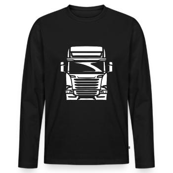 LKW Fahrer Fernfahrer - Männer Premium Bio Langarmshirt - Schwarz - Vorne - Nico (187cm)