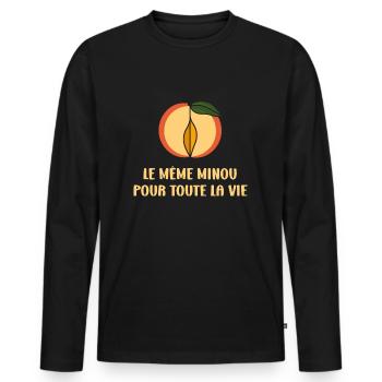 EVG Le Même Minou pour toute la vie - T-shirt manches longues Premium bio Homme - noir - Devant - Nico (187cm)
