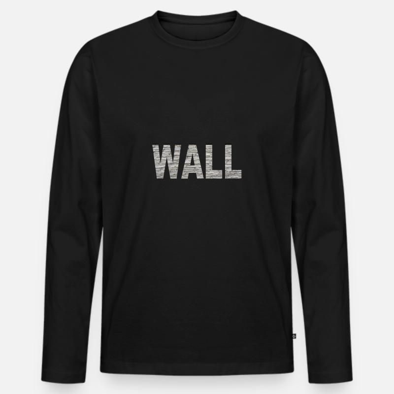 Wall - Männer Premium Bio Langarmshirt - Schwarz