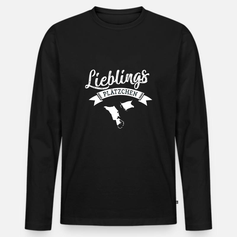 Lieblingsplätzchen Helgoland - Männer Premium Bio Langarmshirt - Schwarz