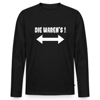 Die Warens Partnerlook Drillinge - Männer Premium Bio Langarmshirt - Schwarz - Vorne - Nico (187cm)