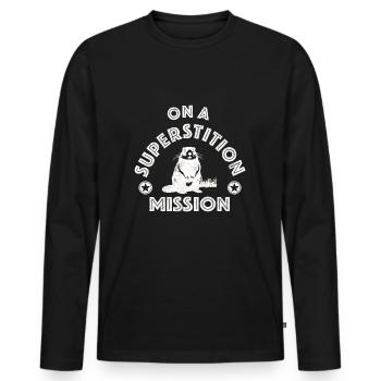 On a superstition mission with Marmot - Men's Premium Organic Long Sleeve Shirt - black - Front - Nico (187cm)