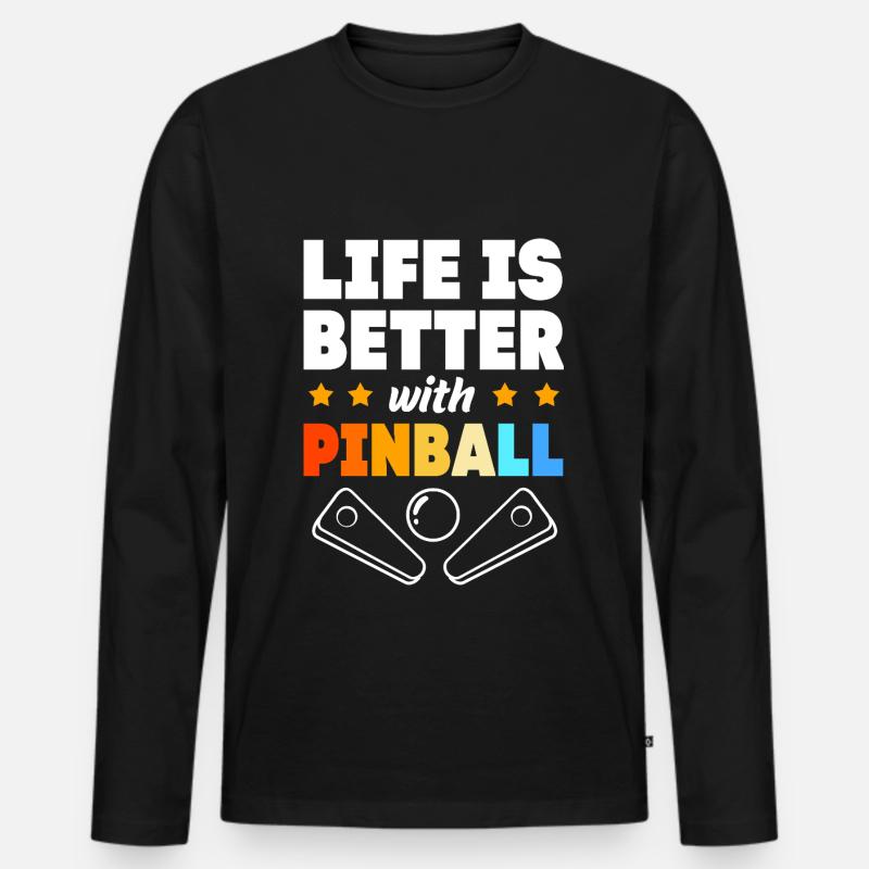 Flipper Pinball - Männer Premium Bio Langarmshirt - Schwarz