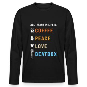 Beatbox - Männer Premium Bio Langarmshirt - Schwarz - Vorne - Nico (187cm)