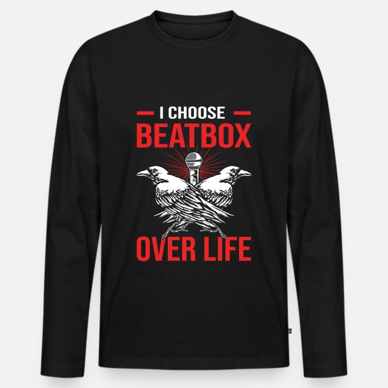 Beatbox - Männer Premium Bio Langarmshirt - Schwarz
