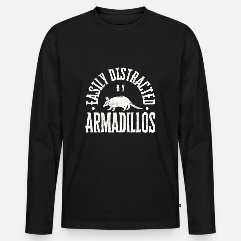 Easily distracted by Armadillos - Männer Premium Bio Langarmshirt - Schwarz