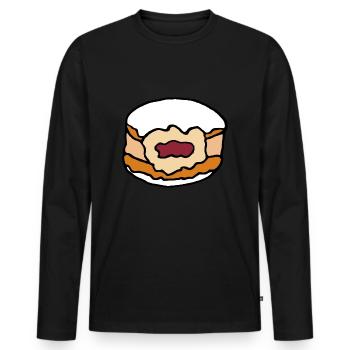 Beignets berlinois Confitures Glaçage - T-shirt manches longues Premium bio Homme - noir - Devant - Nico (187cm)
