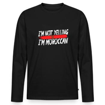 I ́m not yelling I ́m Moroccan - Men's Premium Organic Long Sleeve Shirt - black - Front - Nico (187cm)