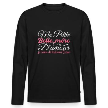 Liebe Schwiegermutter Geschenk, Schwiegermutter Ich liebe dich - Männer Premium Bio Langarmshirt - Schwarz - Vorne - Nico (187cm)