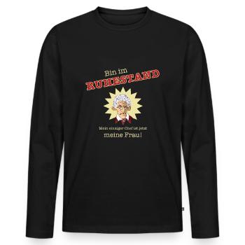 RUHESTAND RENTE - Männer Premium Bio Langarmshirt - Schwarz - Vorne - Nico (187cm)
