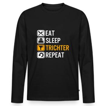 Festival Trichter Schlauch Bier Bierbong Beerbong - Männer Premium Bio Langarmshirt - Schwarz - Vorne - Nico (187cm)