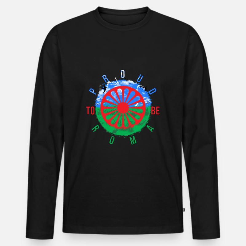 Orgogliosi di essere Rom - Maglia a manica lunga ecologica premium da uomo - nero