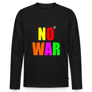 No war - Men's Premium Organic Long Sleeve Shirt - black - Front - Nico (187cm)