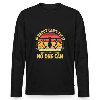 Si papa ne peut pas le réparer, personne ne peut le réparer. - T-shirt manches longues Premium bio Homme - noir - Devant - Nico (187cm)