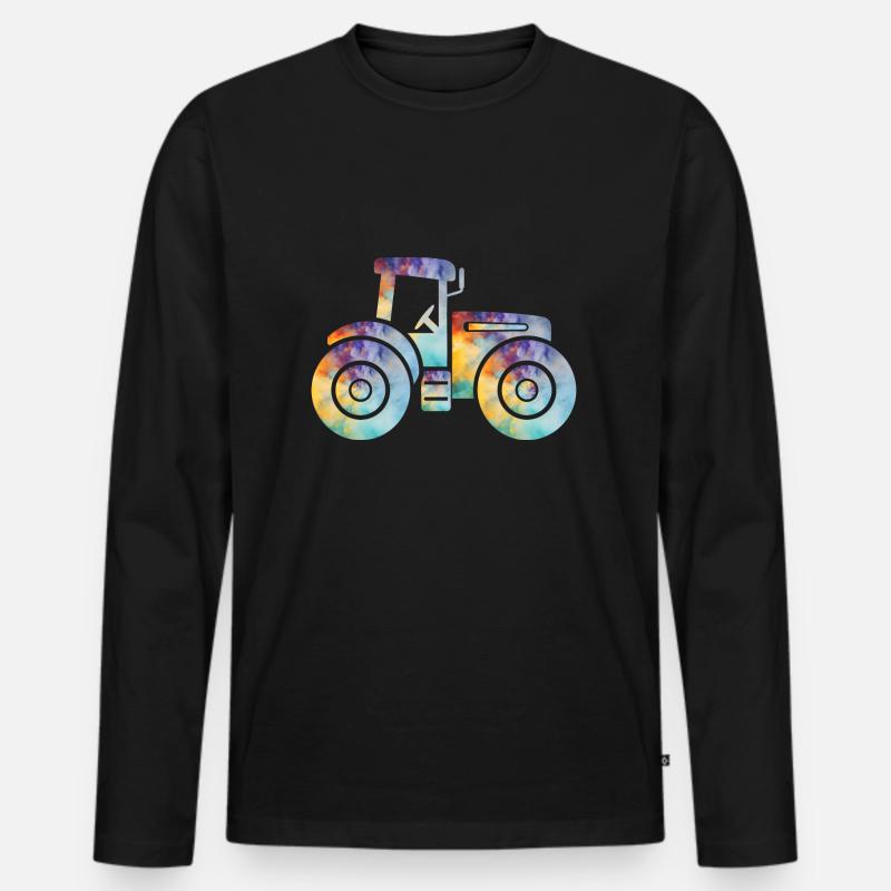 Traktor - Männer Premium Bio Langarmshirt - Schwarz