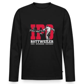 IPO ROTTWEILER - HUNDESPORT - Männer Premium Bio Langarmshirt - Schwarz - Vorne - Nico (187cm)