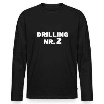 Drilling Nummer 2 Partnerlook Geschenk - Männer Premium Bio Langarmshirt - Schwarz - Vorne - Nico (187cm)