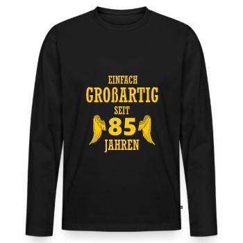 Great for 85 years gift 85th birthday - Men's Premium Organic Long Sleeve Shirt - black - Front - Nico (187cm)