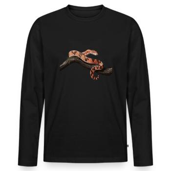 Corn snake snake viper terrarium - Men's Premium Organic Long Sleeve Shirt - black - Front - Nico (187cm)