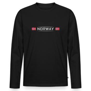 Norvège Drapeau Norvège Scandinavie - T-shirt manches longues Premium bio Homme - noir - Devant - Nico (187cm)