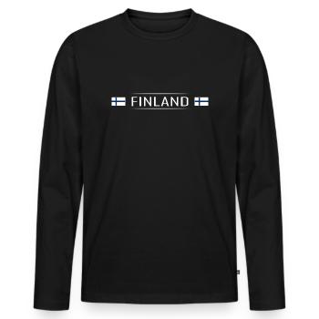 Finlande Pays Finlande Scandinavie Vacances Voyage - T-shirt manches longues Premium bio Homme - noir - Devant - Nico (187cm)