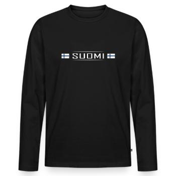 Suomi Pays Finlande Scandinavie Vacances Voyage - T-shirt manches longues Premium bio Homme - noir - Devant - Nico (187cm)