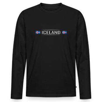 Iceland Land Iceland Scandinavia Holidays - Men's Premium Organic Long Sleeve Shirt - black - Front - Nico (187cm)