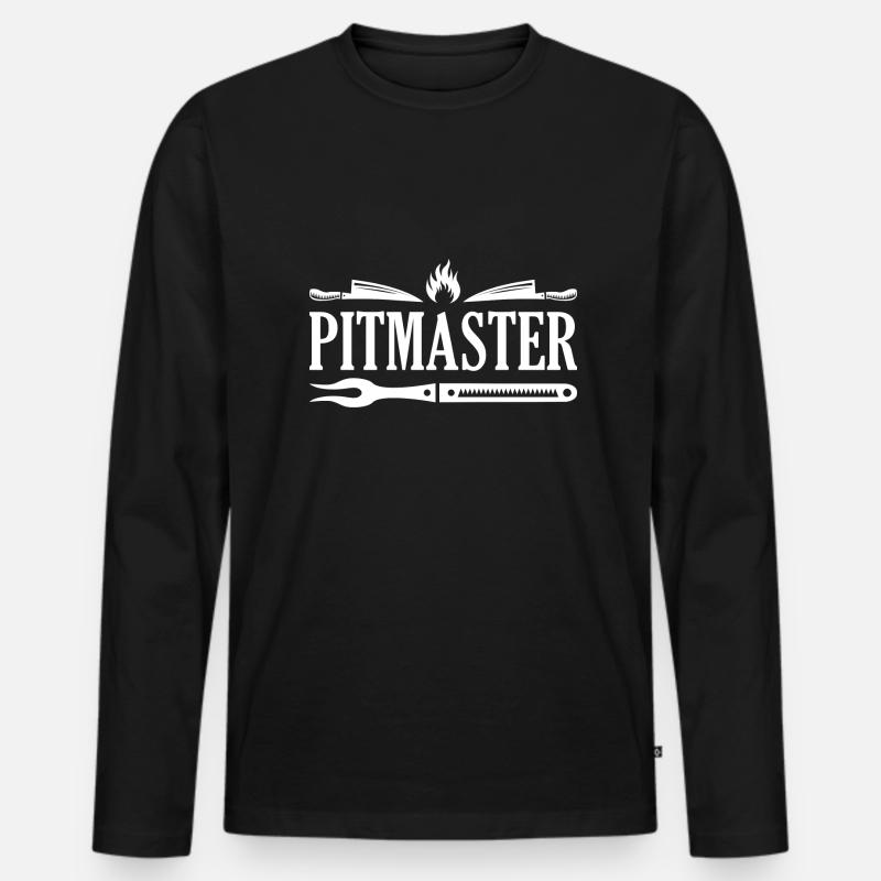 Der Pitmaster - Männer Premium Bio Langarmshirt - Schwarz