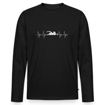 Dameuse Heartbeat Slopes Véhicule rempli - T-shirt manches longues Premium bio Homme - noir - Devant - Nico (187cm)