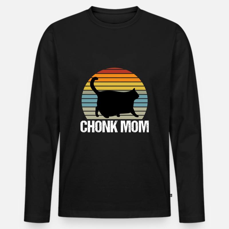 Chonk Mom Chonkiest Chonk Chonkers Chonkey Liebe - Männer Premium Bio Langarmshirt - Schwarz