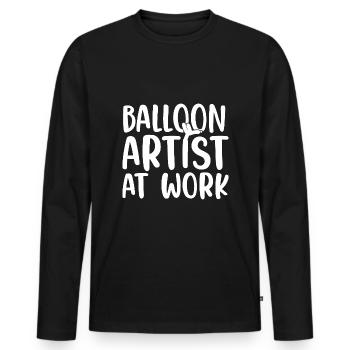 Balloon Model Balloon Artists Balloon Animals - Men's Premium Organic Long Sleeve Shirt - black - Front - Nico (187cm)