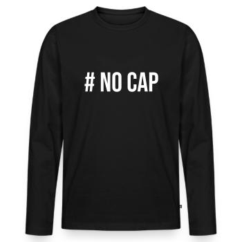 # No Cap - Männer Premium Bio Langarmshirt - Schwarz - Vorne - Nico (187cm)