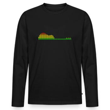 Égaliseur de forme de guitare - T-shirt manches longues Premium bio Homme - noir - Devant - Nico (187cm)