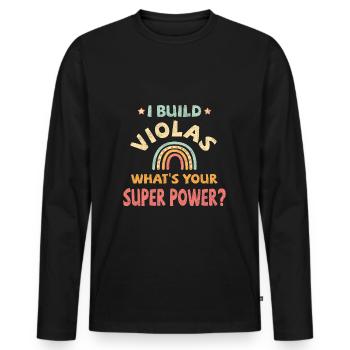 Je construis Violas quel est votre super pouvoir? - T-shirt manches longues Premium bio Homme - noir - Devant - Nico (187cm)