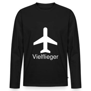 HBL Frequent Flyer white 6d4a3edae1d7a7e796431370171a - Men's Premium Organic Long Sleeve Shirt - black - Front - Nico (187cm)