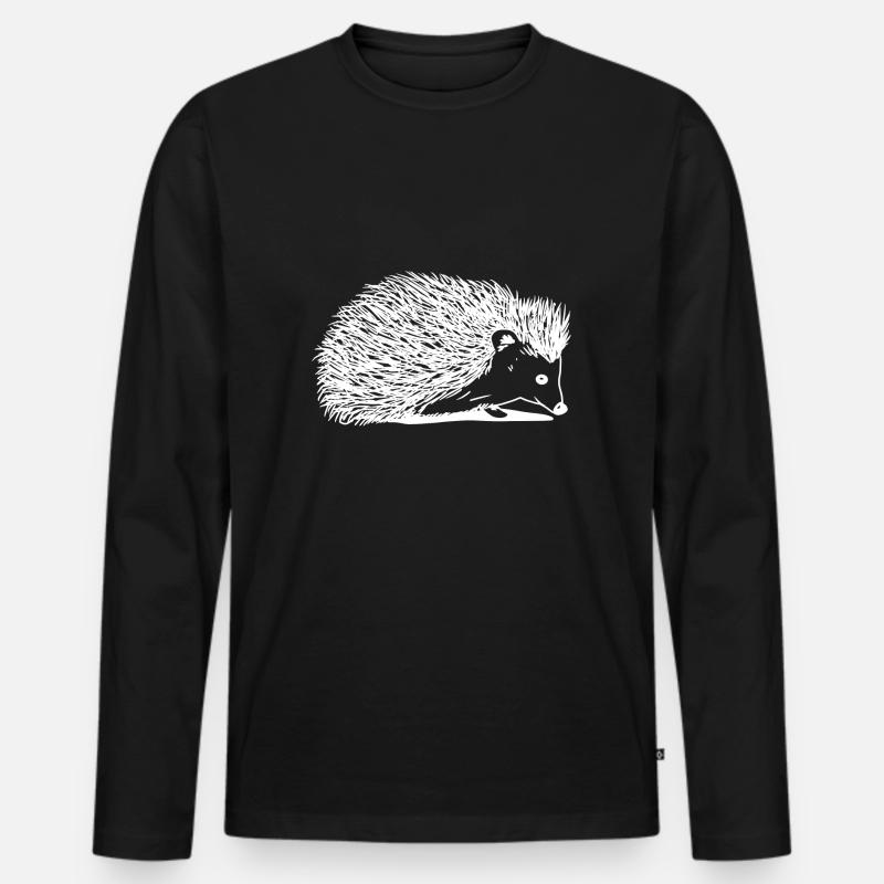 Igel - Männer Premium Bio Langarmshirt - Schwarz