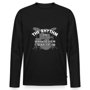 Schlagzeug Drummer Rhythmus Tempo - Männer Premium Bio Langarmshirt - Schwarz - Vorne - Nico (187cm)