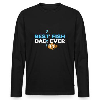 Meilleur poisson papa aquariophile fish keeper - T-shirt manches longues Premium bio Homme - noir - Devant - Nico (187cm)