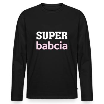 Super Babcia Poland Grandma Polska Polish - Men's Premium Organic Long Sleeve Shirt - black - Front - Nico (187cm)