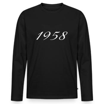 1958 Birthday Gift, Original since 1958 - Men's Premium Organic Long Sleeve Shirt - black - Front - Nico (187cm)