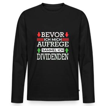 Aktien Börse Dividenden - Männer Premium Bio Langarmshirt - Schwarz - Vorne - Nico (187cm)