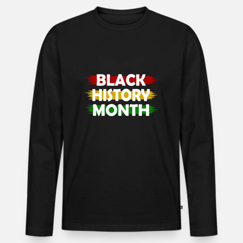 Black history month - Männer Premium Bio Langarmshirt - Schwarz