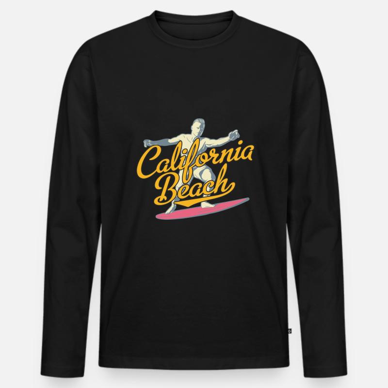 Surfen - Männer Premium Bio Langarmshirt - Schwarz