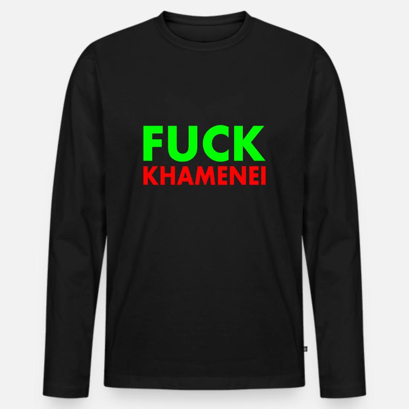Fuck khamenei Chamenei - iran - Männer Premium Bio Langarmshirt - Schwarz