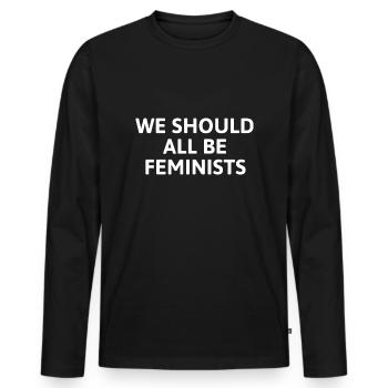 Nous devrions toutes être féministes - T-shirt manches longues Premium bio Homme - noir - Devant - Nico (187cm)