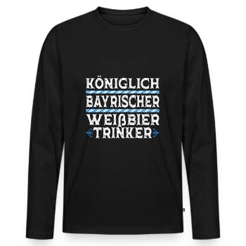 Königlich Bayrischer Weißbier Trinker Brauer - Männer Premium Bio Langarmshirt - Schwarz - Vorne - Nico (187cm)