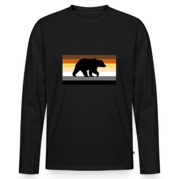 Gay Bear Flag with Bear men Gay bear Pride Shirt - Männer Premium Bio Langarmshirt - Schwarz - Vorne - Nico (187cm)