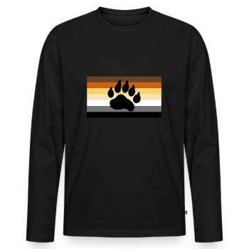 Gay Bear Flag for Gay Men and Gay bear Pride - Männer Premium Bio Langarmshirt - Schwarz - Vorne - Nico (187cm)